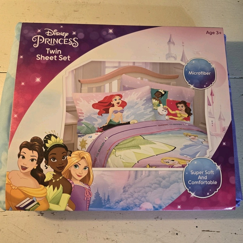 Disney Princess 3 Piece Twin Sheet Set Microfiber